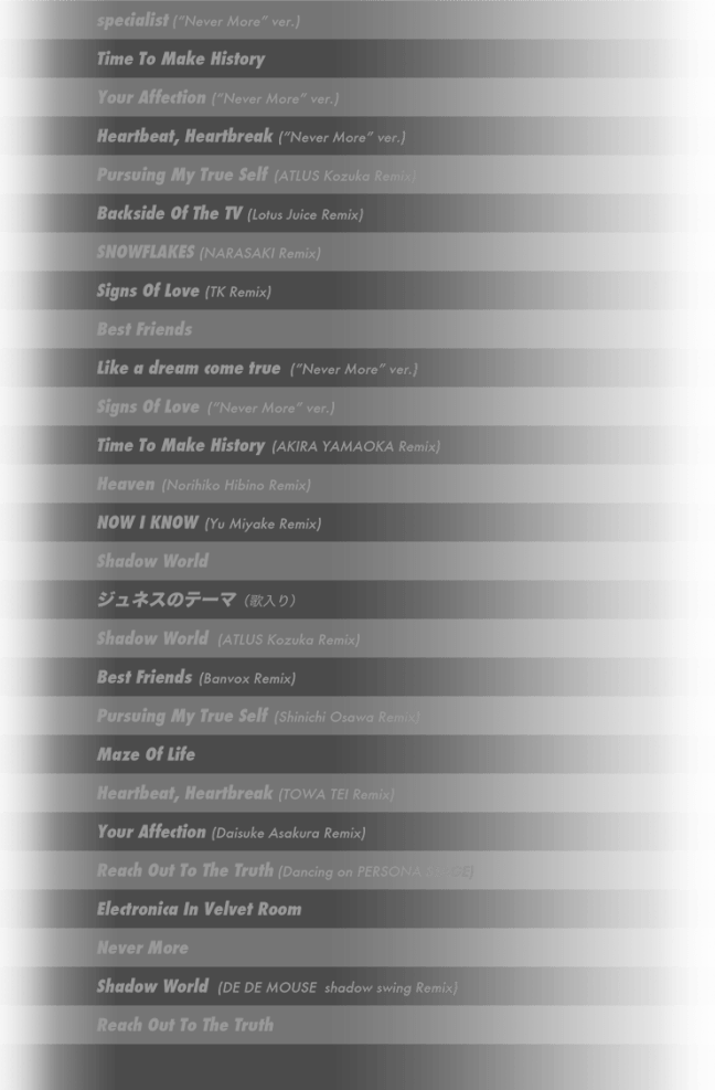 låtlista persona 4 dancing all night